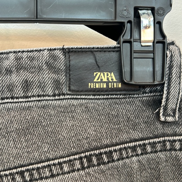 Zara tapered black washed denim size 2 - Picture 4 of 5